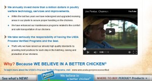 Perdue invests millions of dollars in animal welfare efforts, according to information on Perdue's website Photo: screen shot from Perdue website